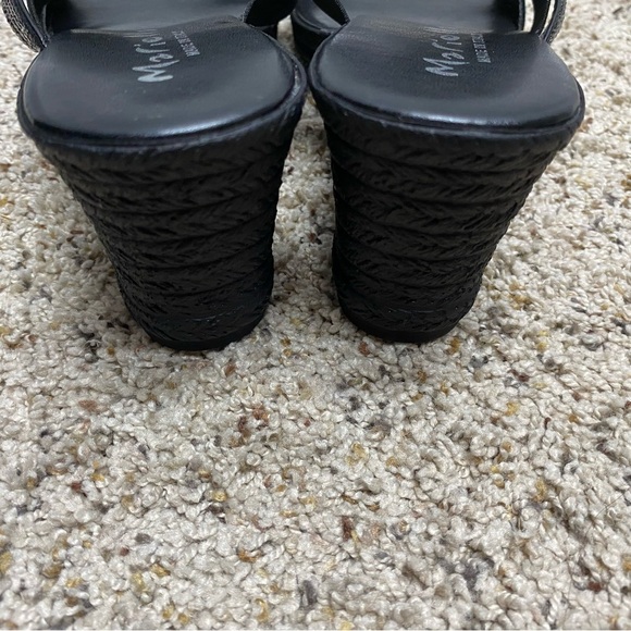 Mariella wedge sandals womens 9.5 rhinestones made in Italy shoes strappy NEW - Picture 5 of 9